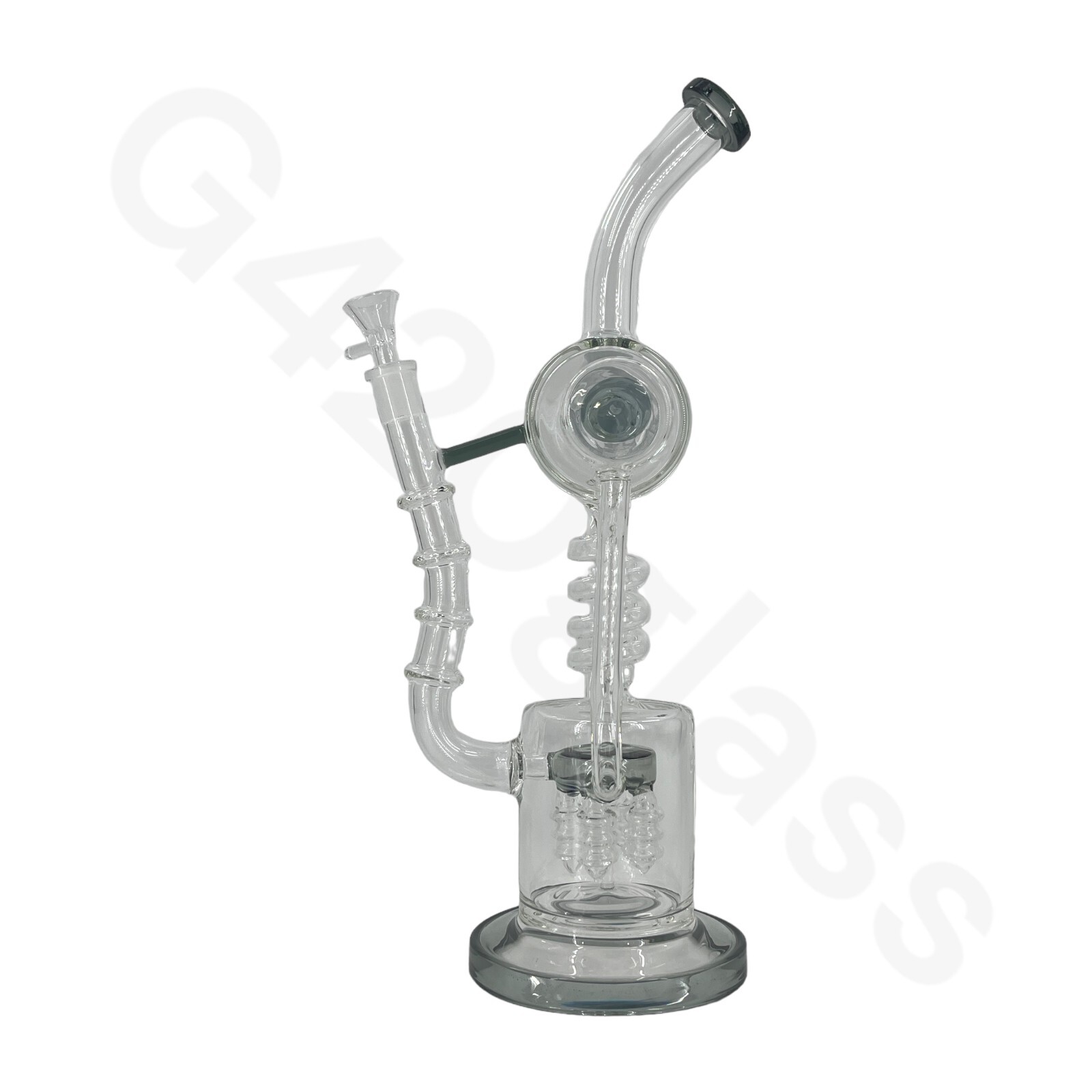 🔥 18 Inch Lookah Glass Twisted Recycler with Multiple Chamber Pipe Hookah Bong