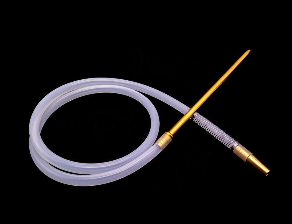 Golden Handle&Silicone Hose With Spring For Shisha Hookah Narghile Accessories