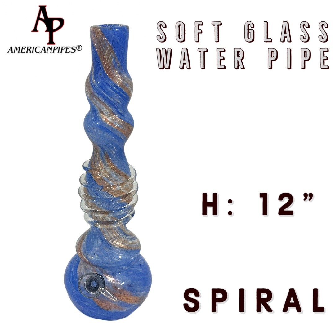 12” Spiral Water Pipe/ Heavy Soft glass Pipes By INHALE & AmericanPipes