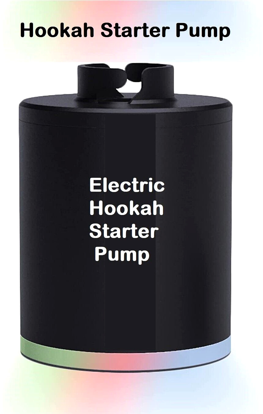 Electric Hookah Pump Mini Portable Starter Charcoal Burner Led Light Helper Kit