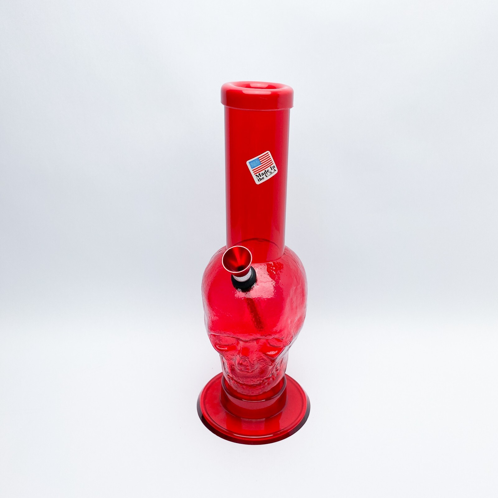 Elegant Acrylic 9&Prime; Inch Red Skull Face Bubble Design HOOKAH WATER PIPE BONG