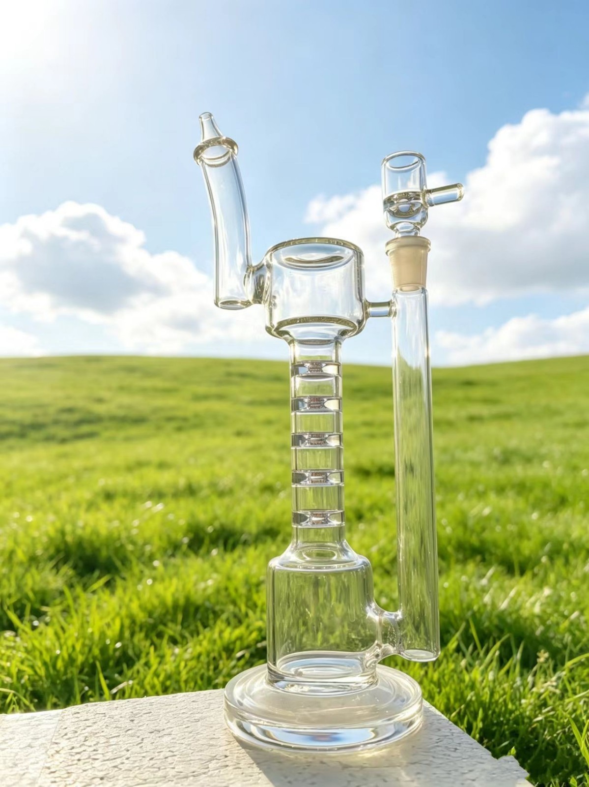 12&Prime; unique Recycler rig heady big torch Glass Water pipe Smoking bong 14mm bowl