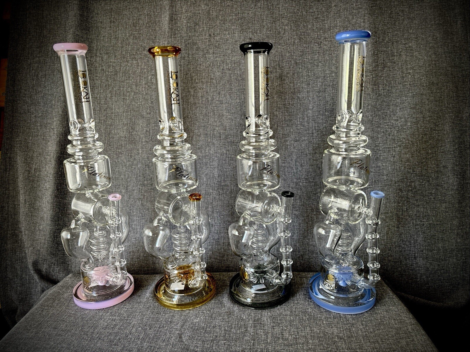 20&Prime; Lookah bong waterpipe with percolator and ice catcher