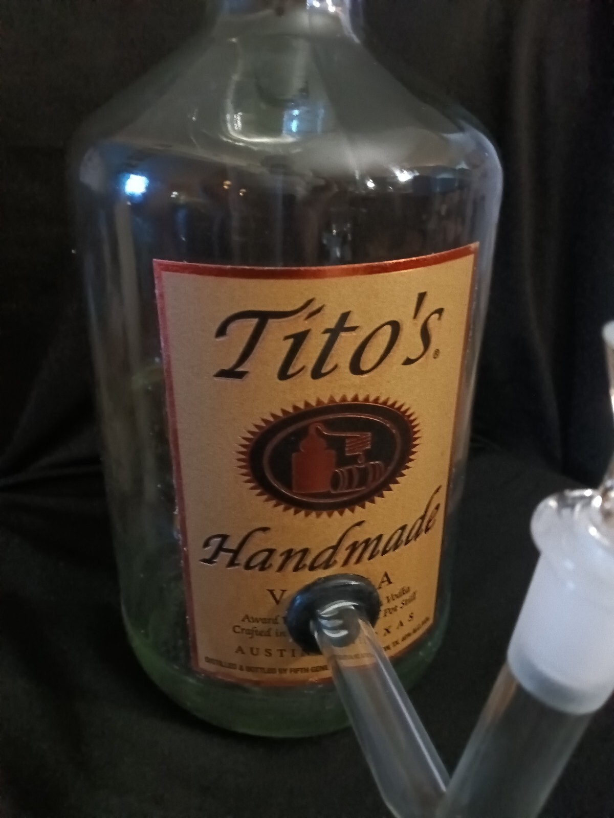 Homemade Large Tito’s Vodka Bong Lamp Hookah Pipe Glass Pipe Tobacco Pipe