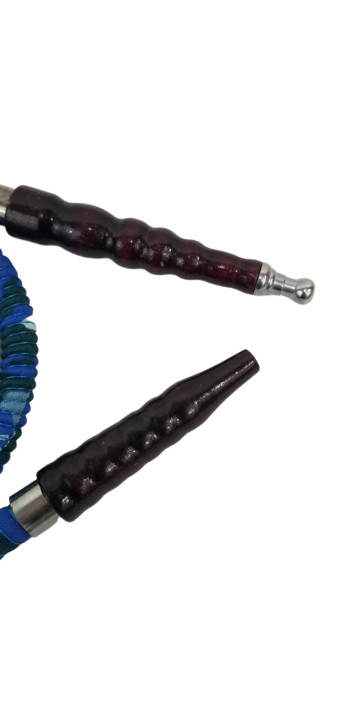 INHALE® 58&Prime; Long fabric Wrapped Wooden Handle Hookah Hose Navy blue camouflage