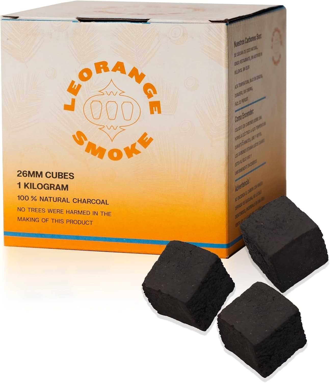 LeOrange Premium Coconut Hookah Charcoal (1KG, 26mm) – 100% Natural Coconut Shel