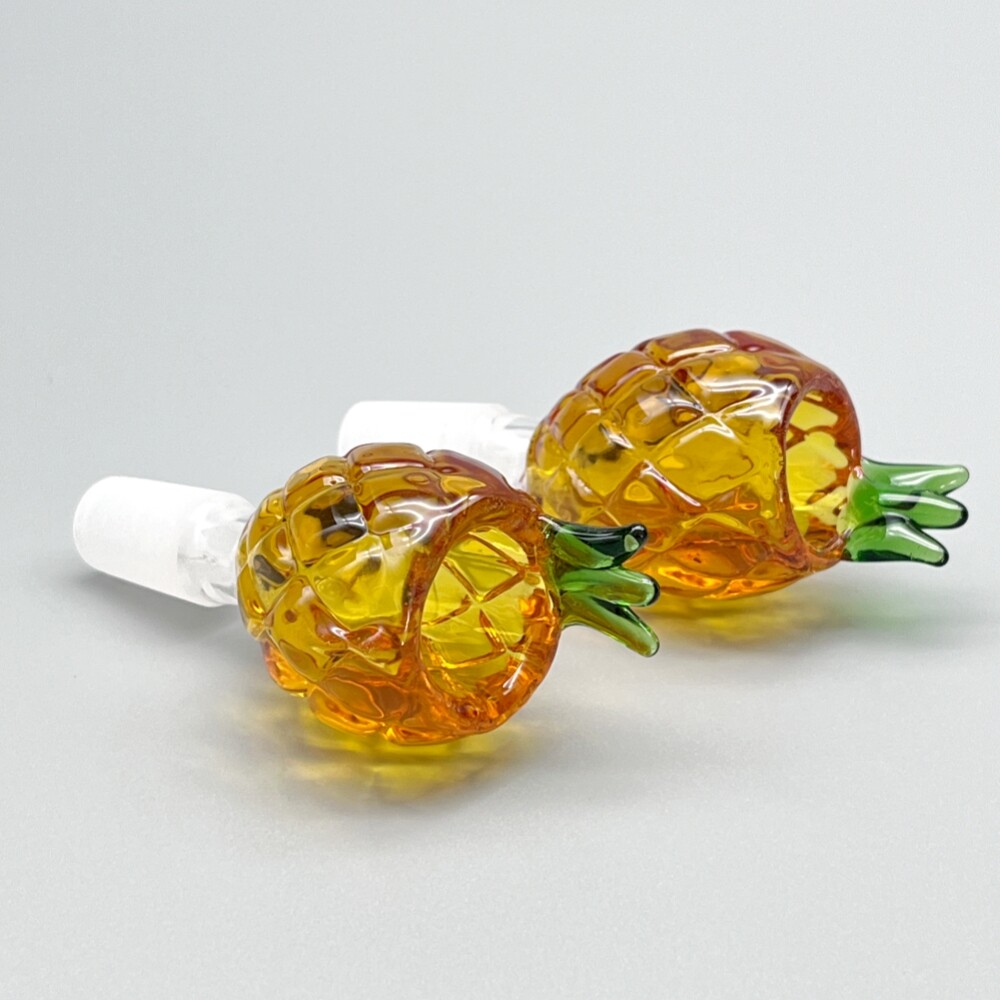 Yellow Pineapple 14MM Male Bong Pipe Jiont Slide Glass Smoking Tobacco Bowl