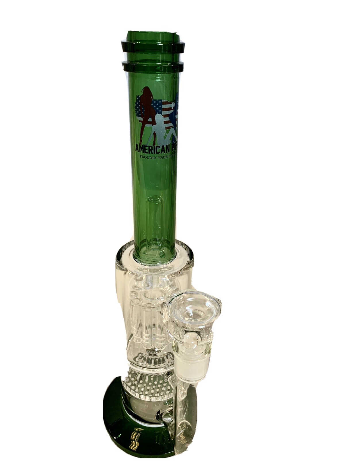 AMERICANPIPES(TM)14” HEAVY DUTY THICK BOROSILICATE GLASS HOOKAH WATER PIPE