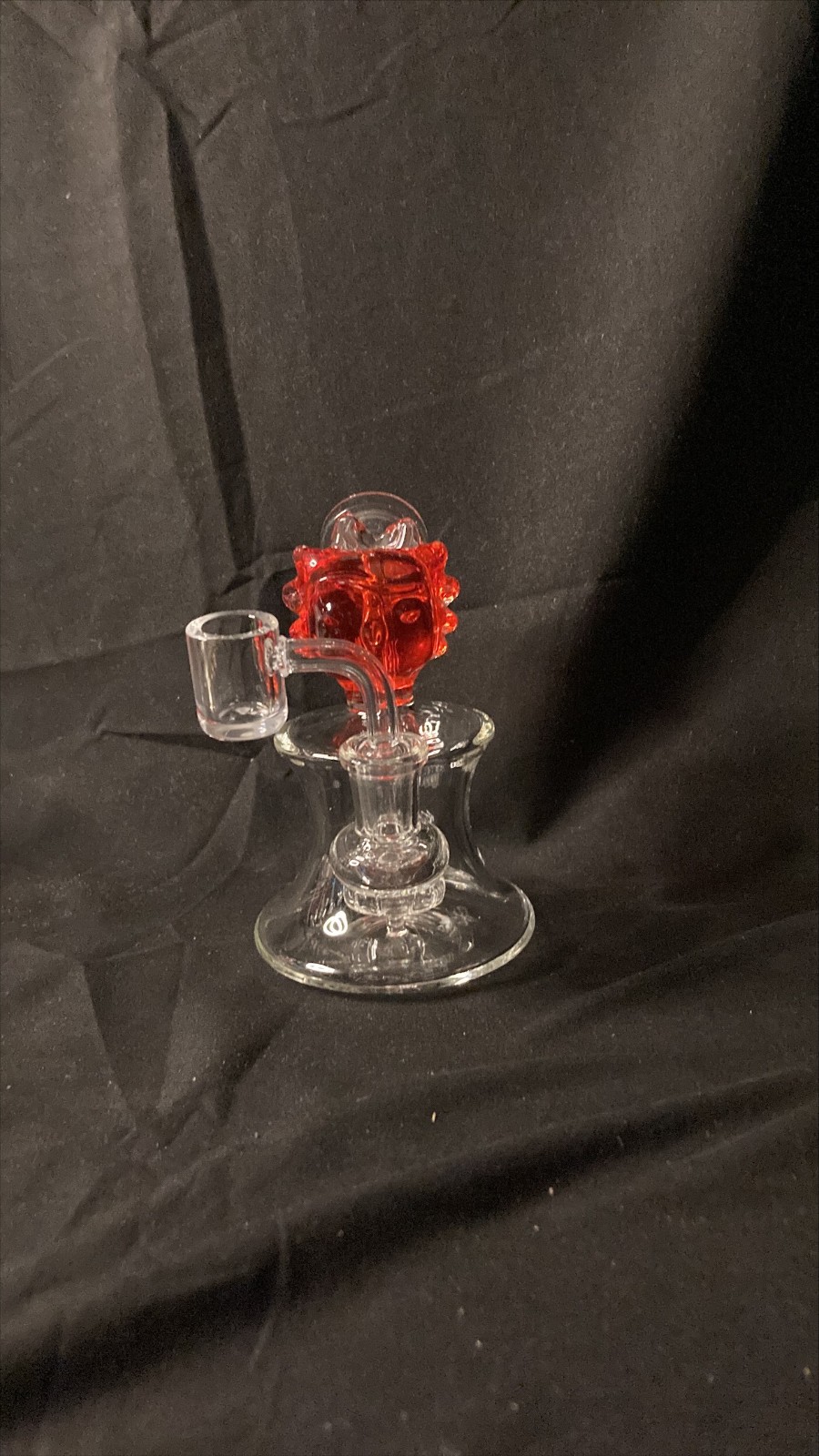 Glass on Glass Fluid Filled Ricky Water Pipe with Showerhead Perc | Red | 5 1/2