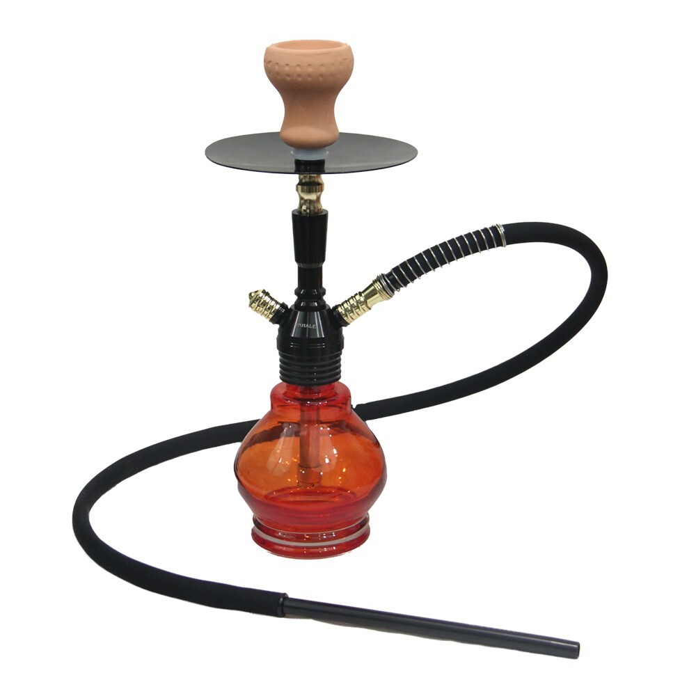 INHALE®️SNOWFLAKE HOOKAH 18&Prime; INCH 1 HOSE BLACK/GOLD