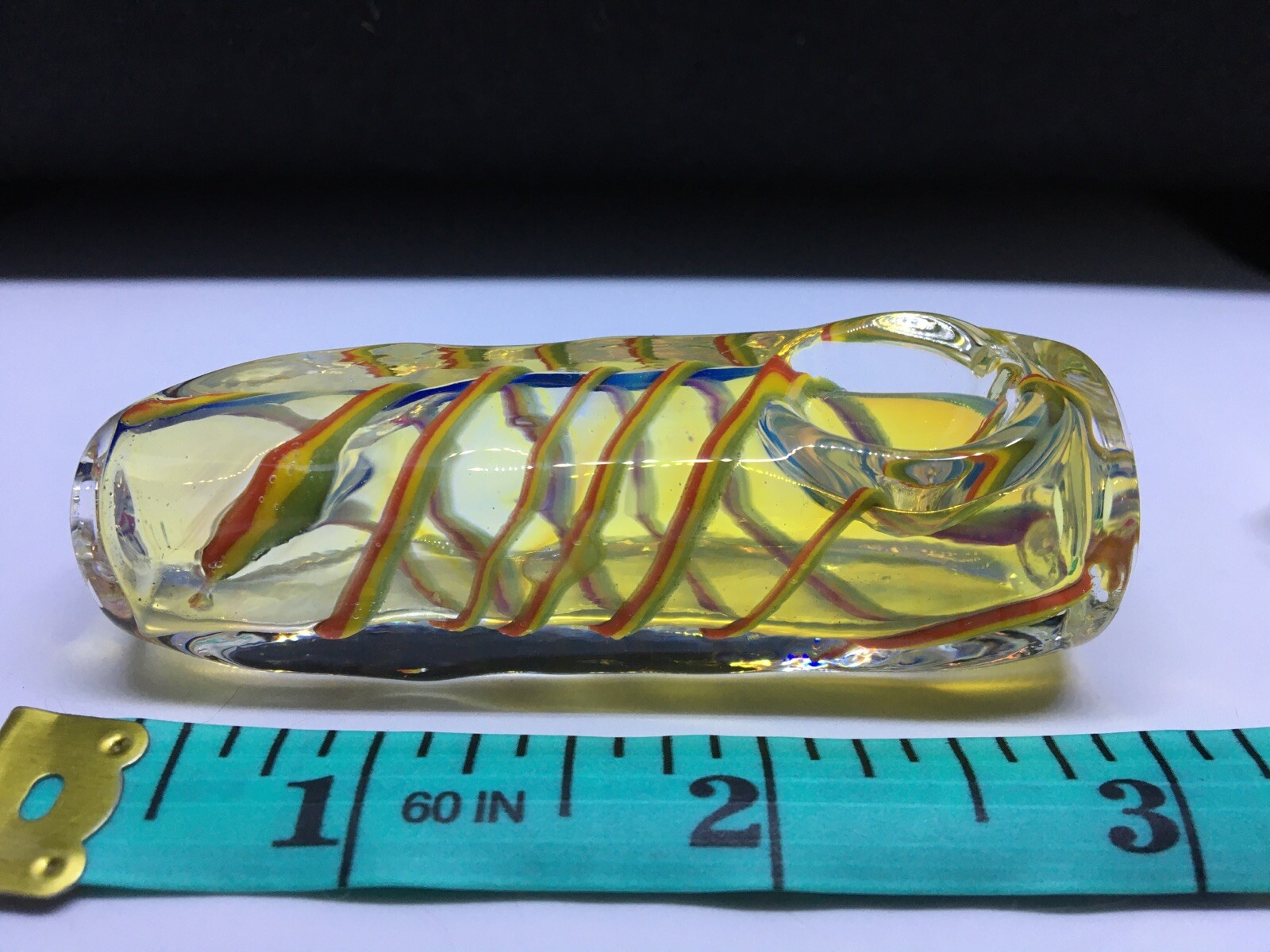 BLOWN GLASS 3” HAND PIPE RASTA USA HEAVY SQUARE TUBE XC22 CIG BLOCK TOBACCO BOWL