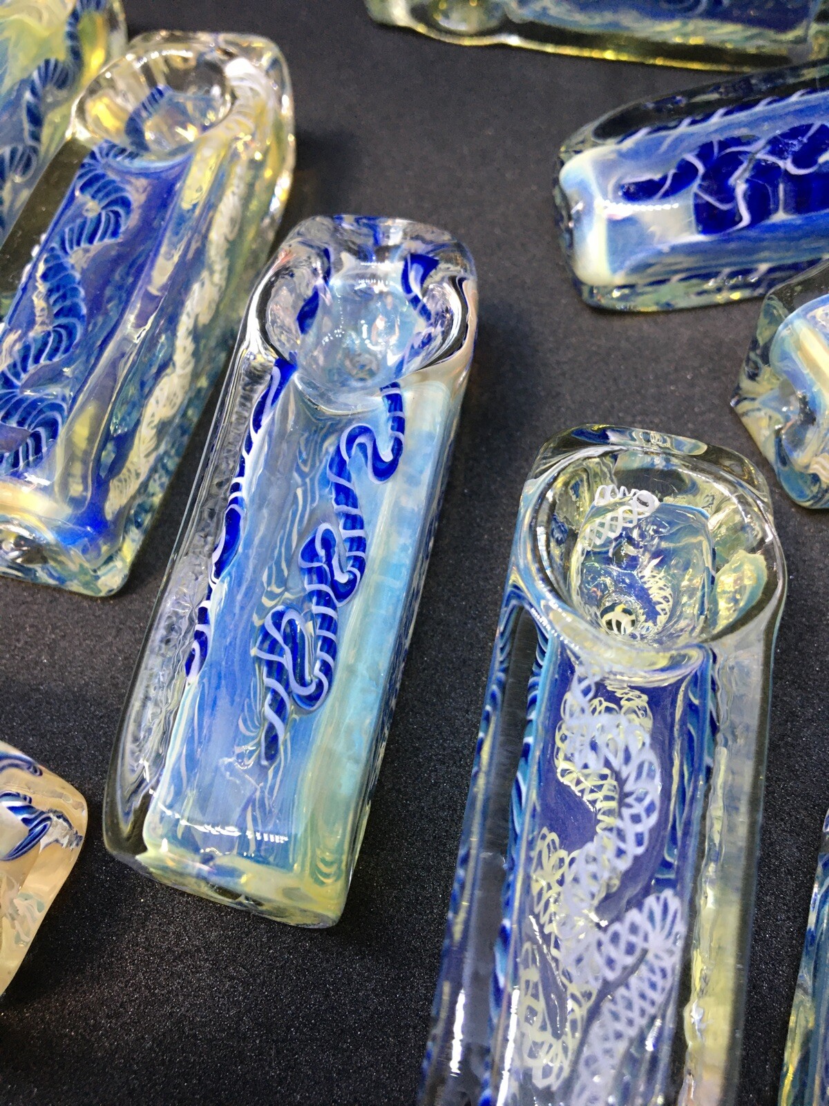 XC23B MINI BLOCK SQUARE BODY TOBACCO TUBE SMOKING HAND PIPE BLOWN GLASS 2.5” USA