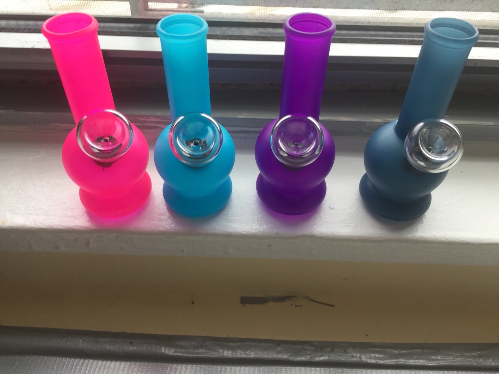 HOOKAH 5” INCH MINI WATER PIPE GLASS BONG STICKERS PINK ORANGE GREEN BLUE & MORE