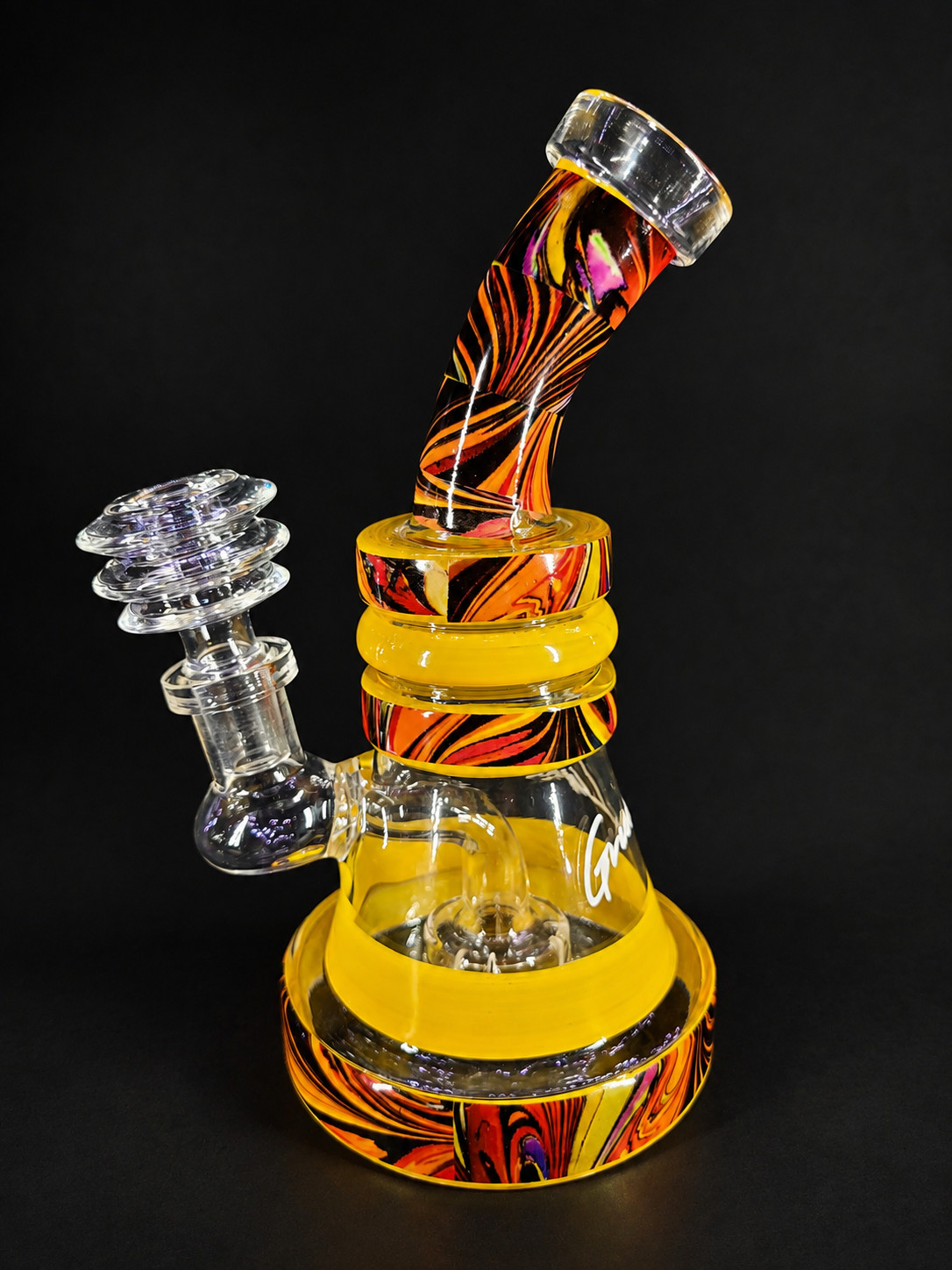 7&Prime; Glass Water Pipe Marble Accent Water Pipe Bong + Free Smell Proof Tube