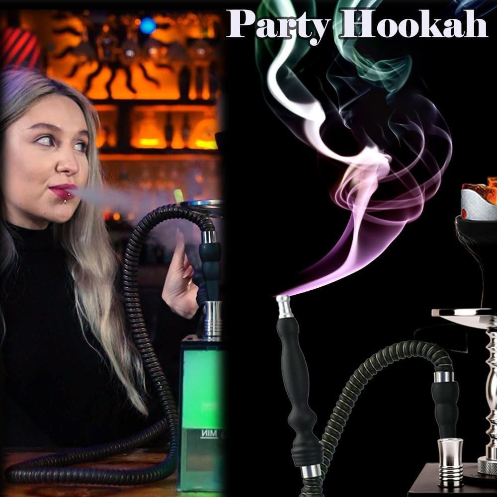 Upgraded Large Opening Design 2 Hose Hookah Set with Travel Bag and Cleaning …