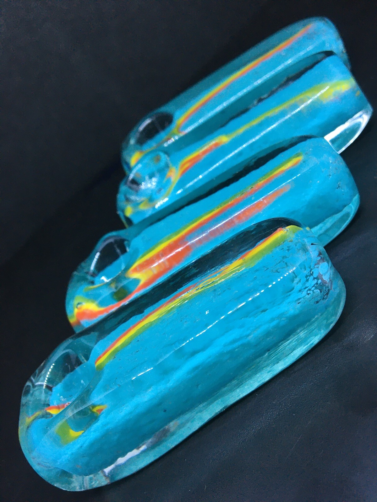 3” HAND PIPE MINI BLOWN GLASS PACK TUBE TOBACCO CUBE SQUARE USA POCKET CIG HEAVY