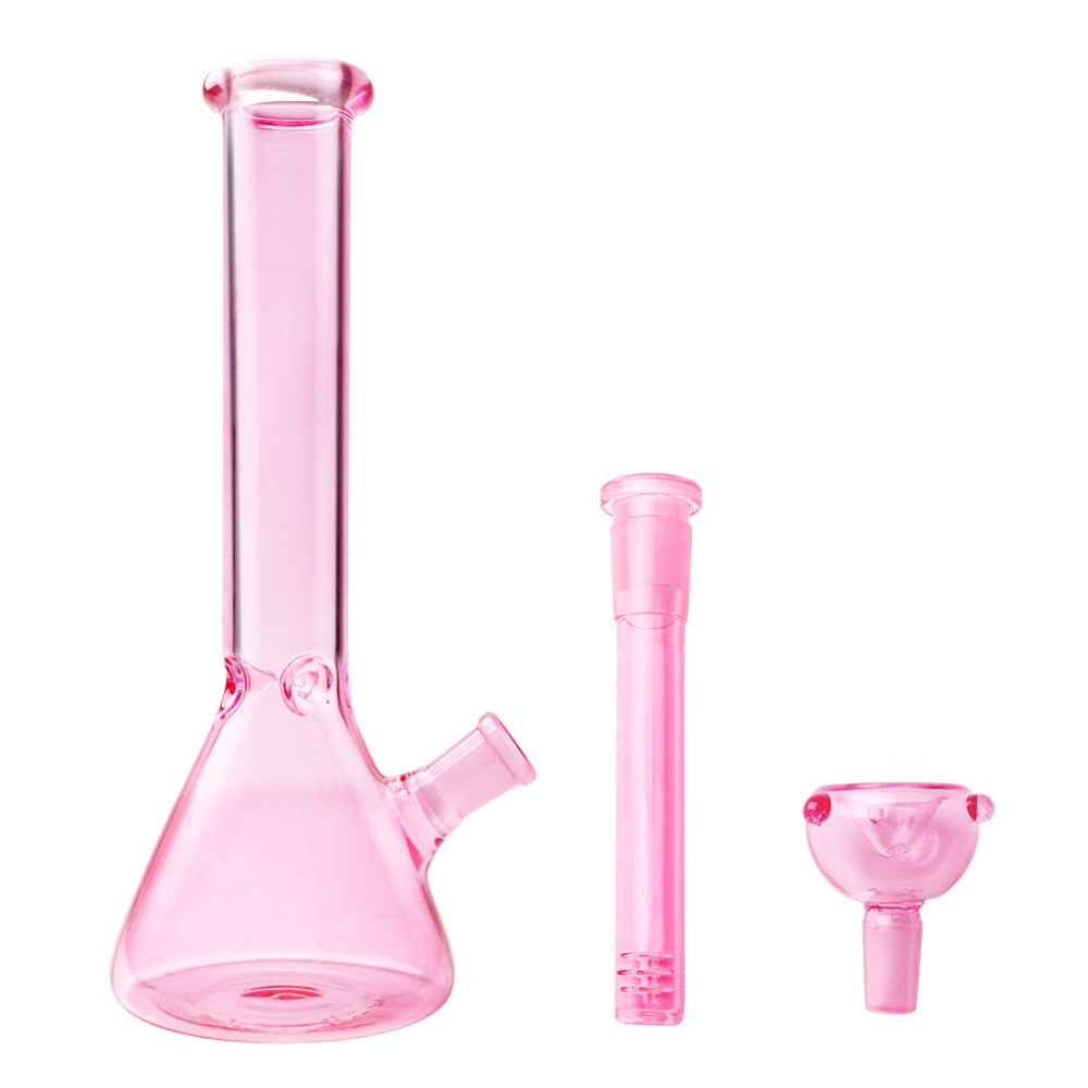 11&Prime; Pink Glass Bong Premium Quality Water Pipe Hookah Bong 14mm Bowl