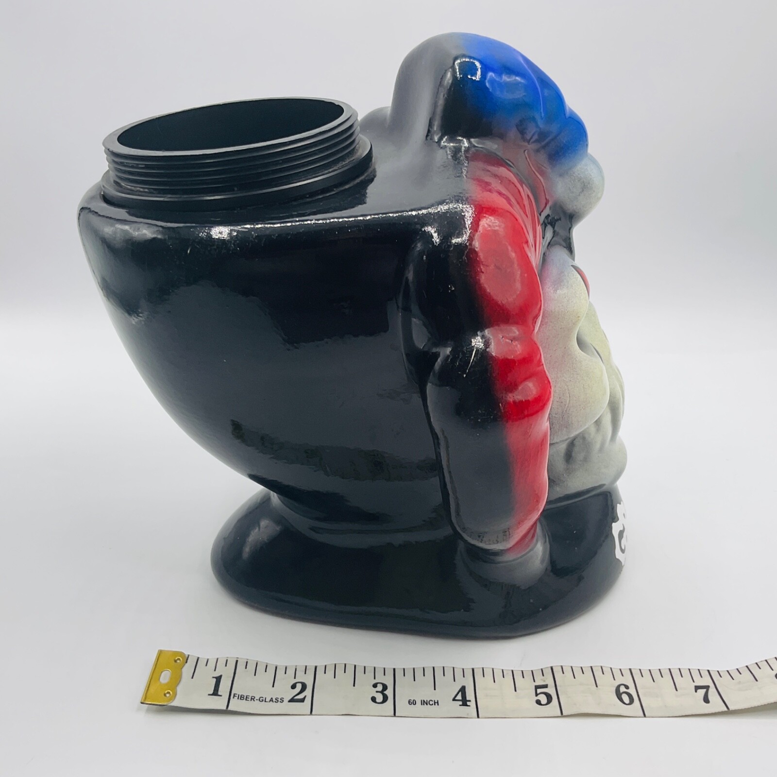 Graffix Bong Base Water Pipe Ceramic Clown Jester Screw On VTG 1990s EUC