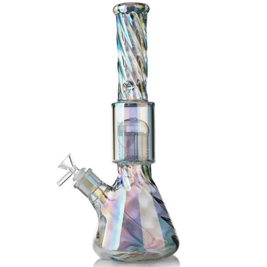 Tall Beaker 12“ bong Glass Water pipe tree Branched Smoking Recycler 14MM bowl