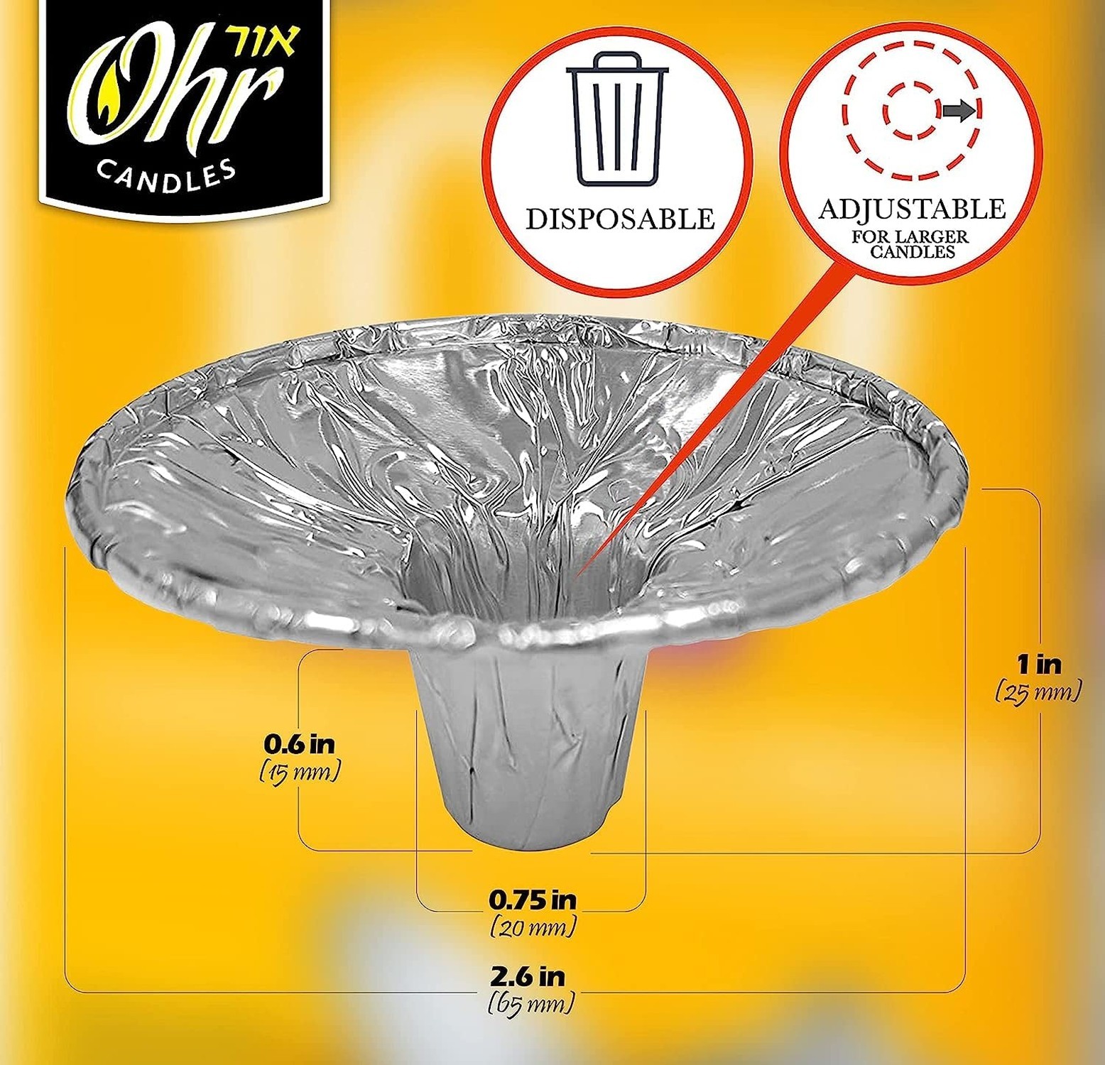 OHR Extra Heavy Disposable Aluminium Foil Candle Holder, Drip Cup Bobeches – …