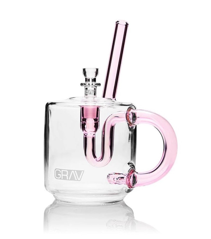 Grav® Coffee Cup Mug BUBBLER, Water Pipe,Borosilicate Glass, Authorized Dealer,P