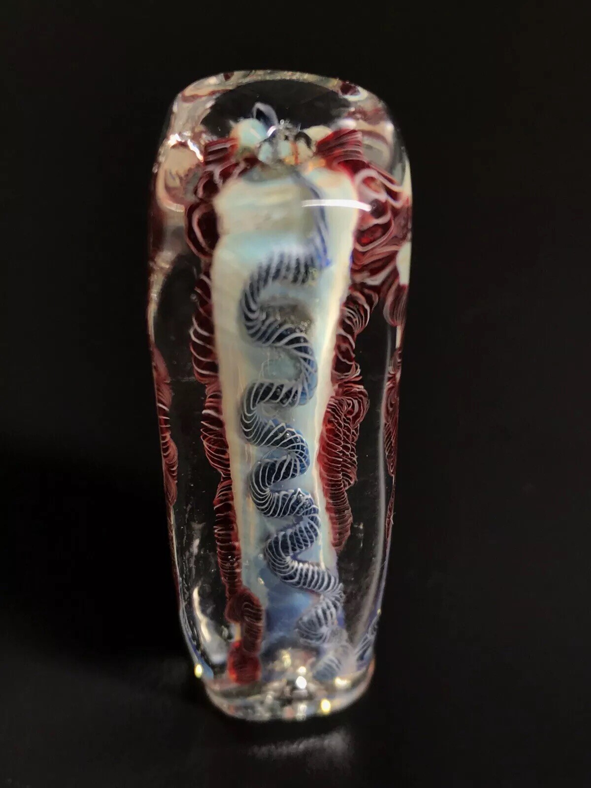 TOBACCO SMOKING NEW HAND PIPE BLOWN GLASS 2.5” SQUARE USA BODY BLOCK SPOON XC23R