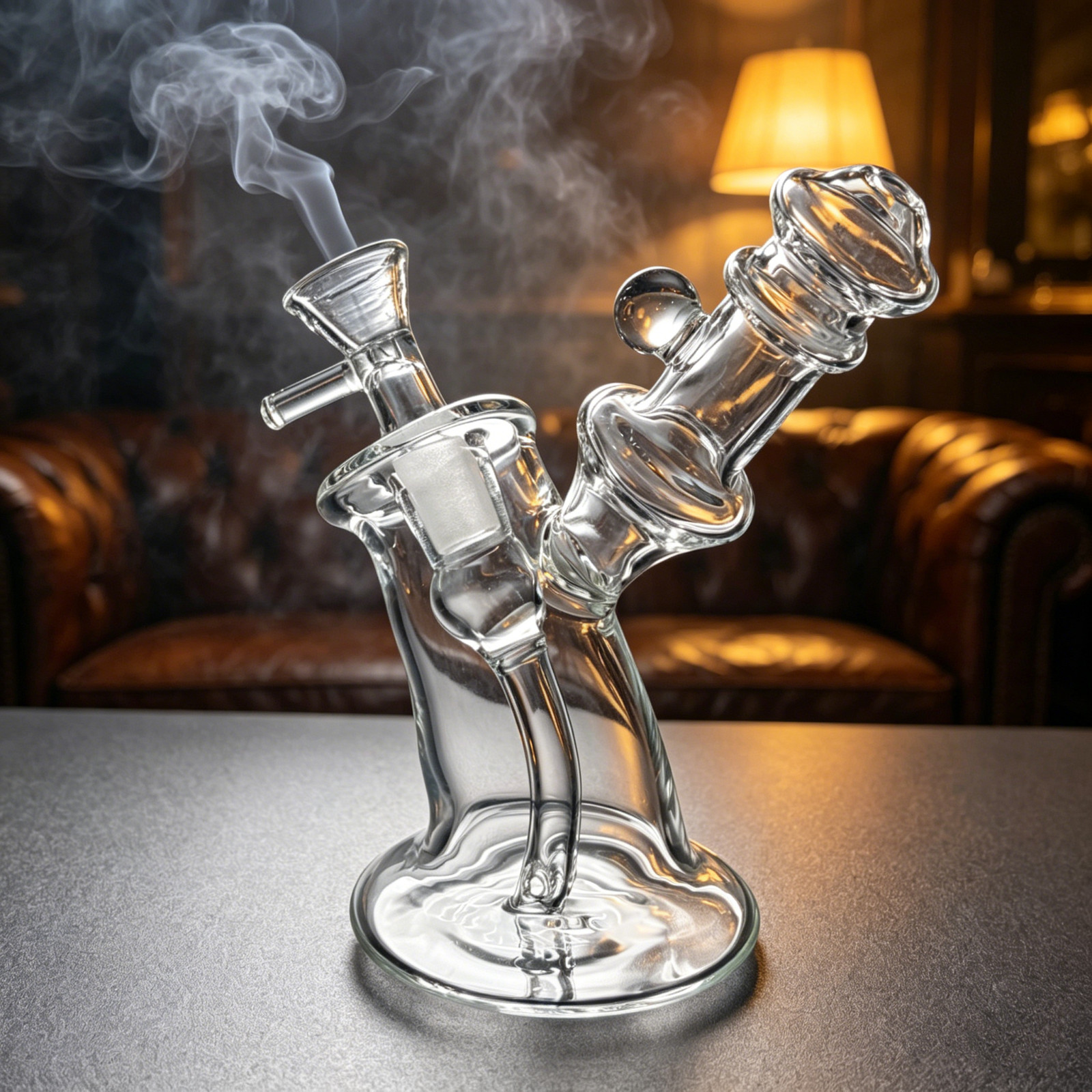 Thick 5inch Glass Bong Hammer Smoking Water Pipe Portable Hookah Bubbler w/Bowl