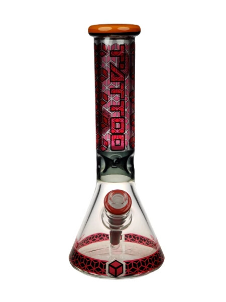 Red 12&Prime; Beaker Water Pipe – T&rsquo;ataoo Collection – By Lookah Glass!