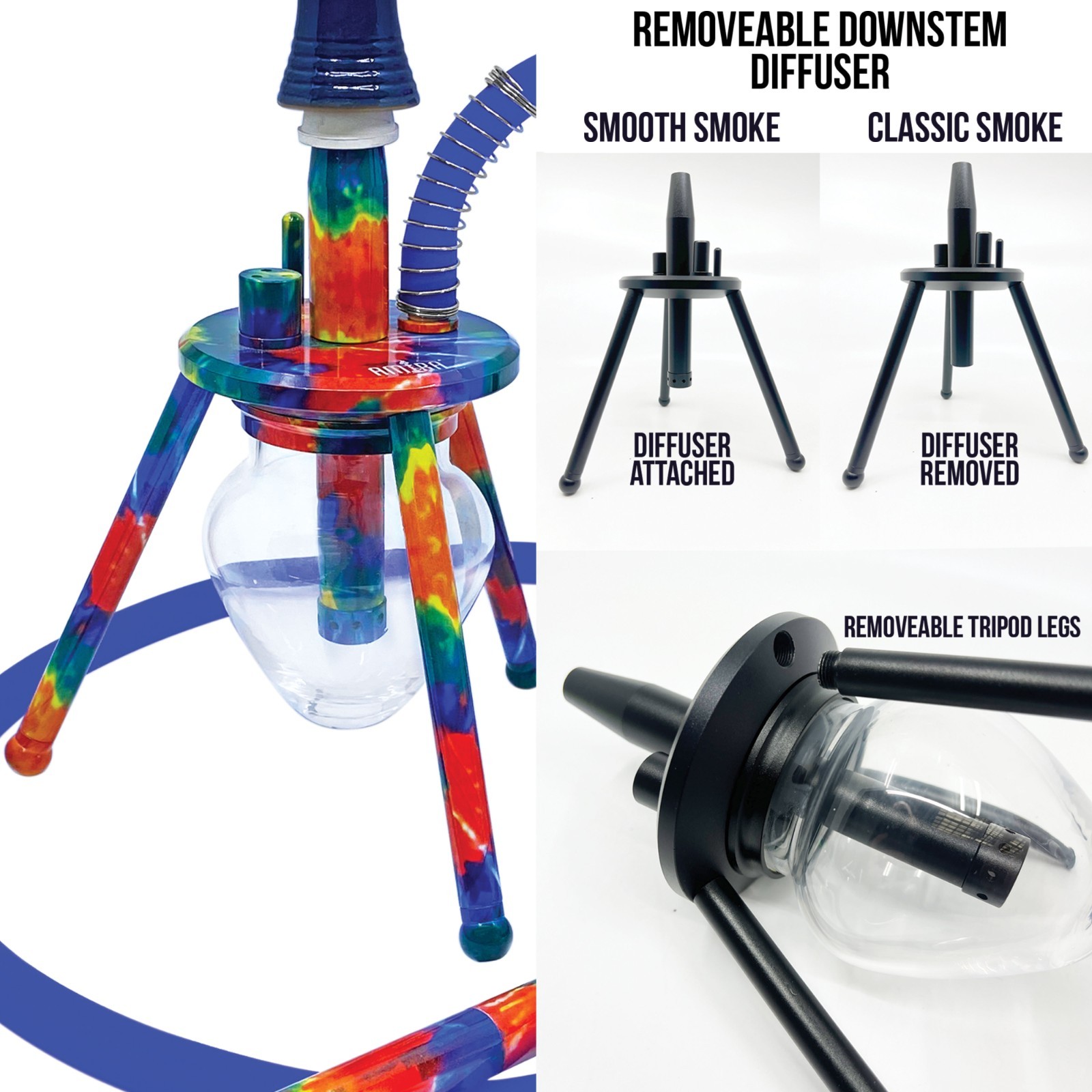 12&Prime; Mini Spider Print Psychedelic in Carrying Bag BYO Hookah Shisha Travel