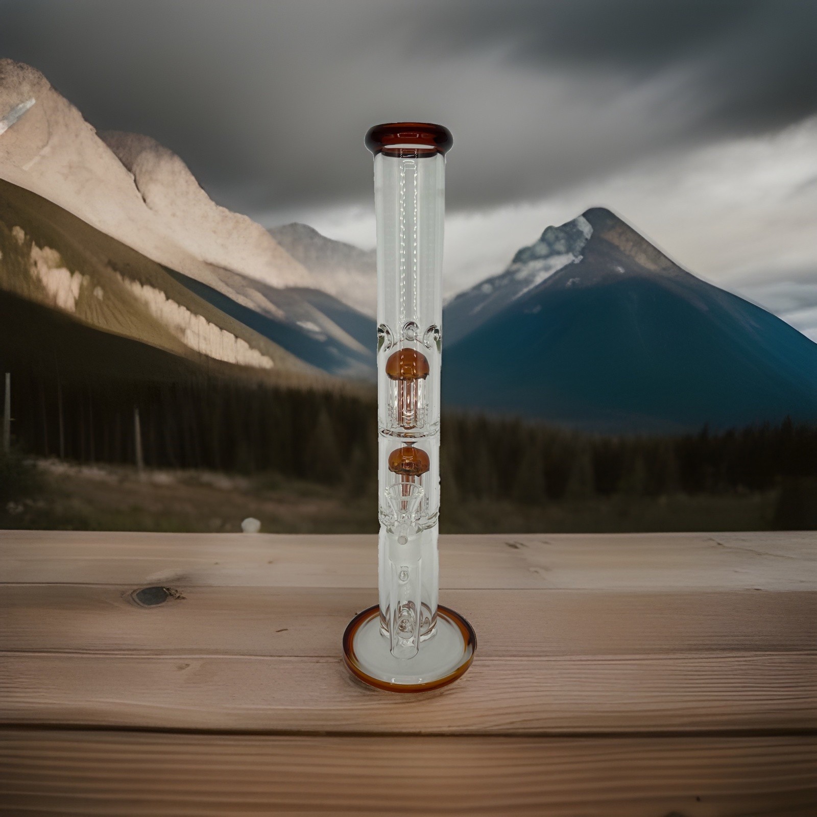 🔥 16.7”DOUBLE 8 TREE PERC BONG-HEAVY BOROSILICATE GLASS-18mm BOWL-2FREE GIFTS