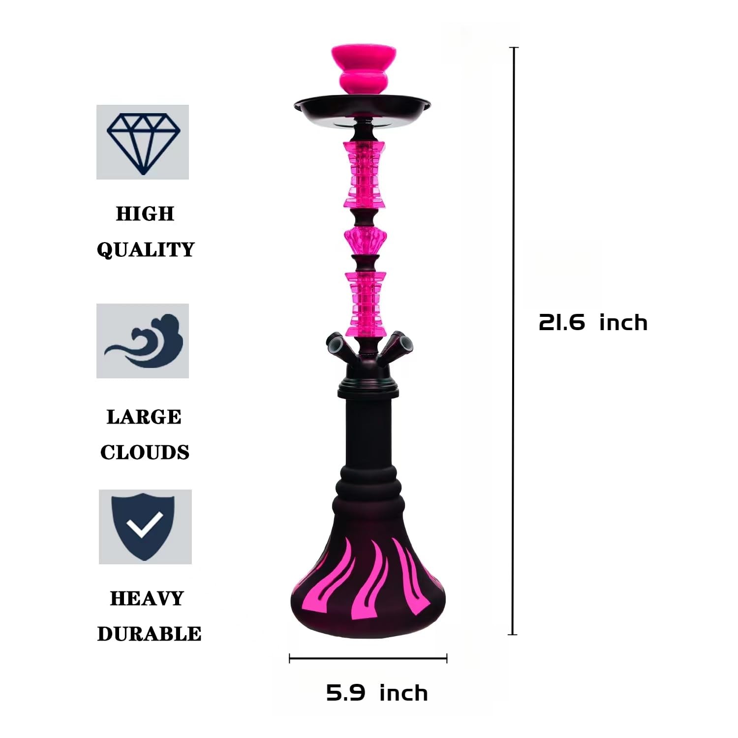 22&Prime; Hookah Set with Everything,Premium Hookah Shisha set,Up to 4 Persons Hook…