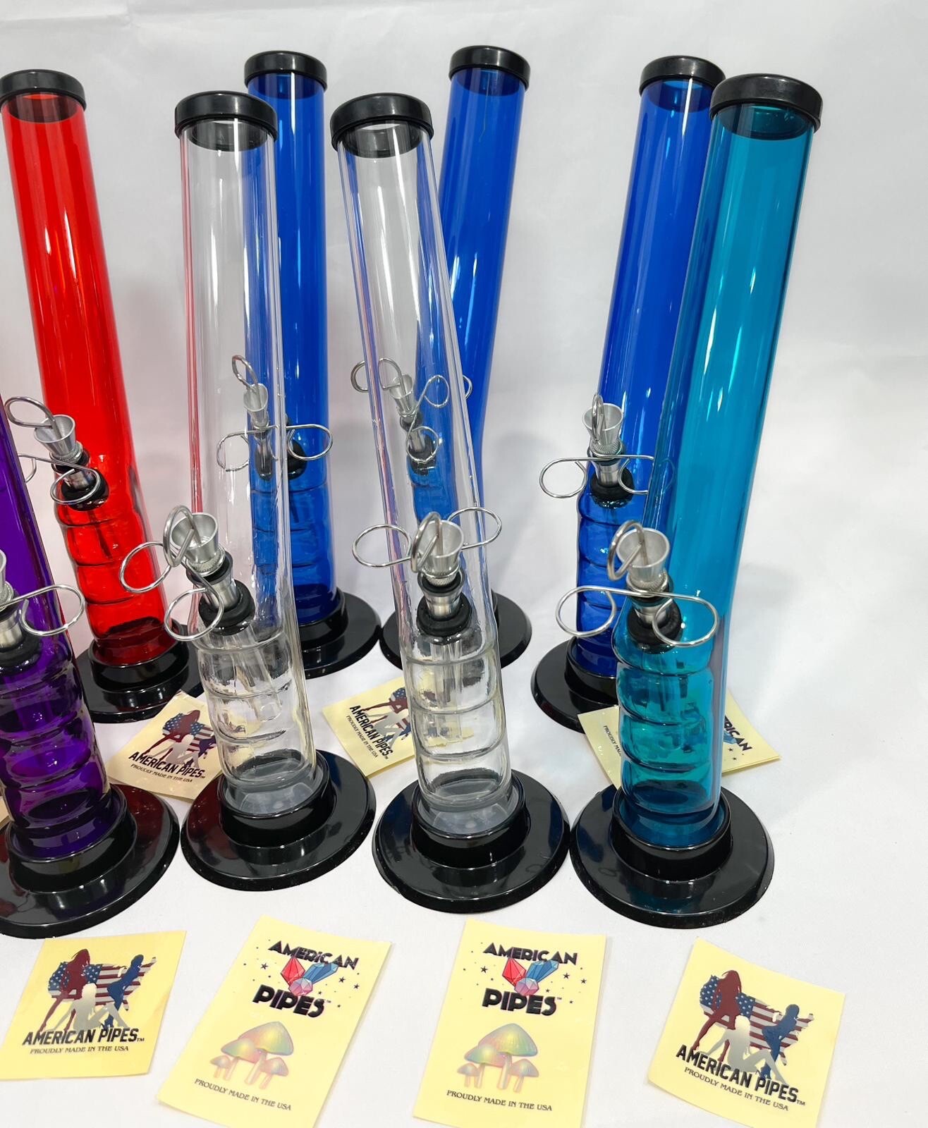 LOT OF 12 PCS 1.5×12&Prime;GRIP ACRYLIC HOOKAH WATER PIPES PULL STEM ,POKER US MADE