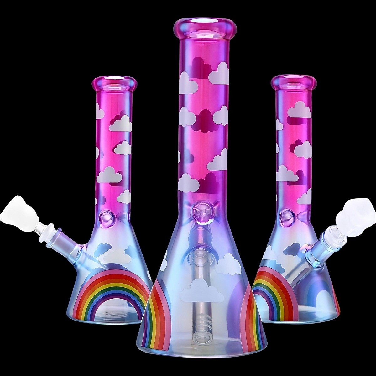 CUTE Bong 10&Prime; Beaker Bong Glass Water Pipe Hookah PINK Bongs Girly Bong *USA*