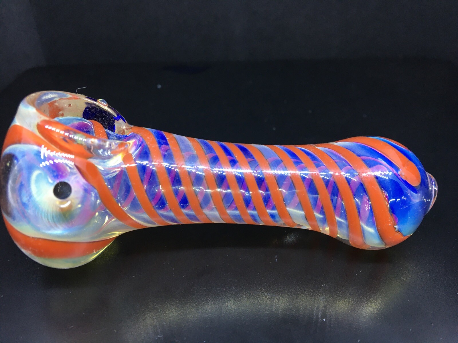 USA 3.5” HEAVY THICK BLOWN GLASS BOWL HAND PIPE SPOON SWIRL MINI PIPA TOBACCO OG