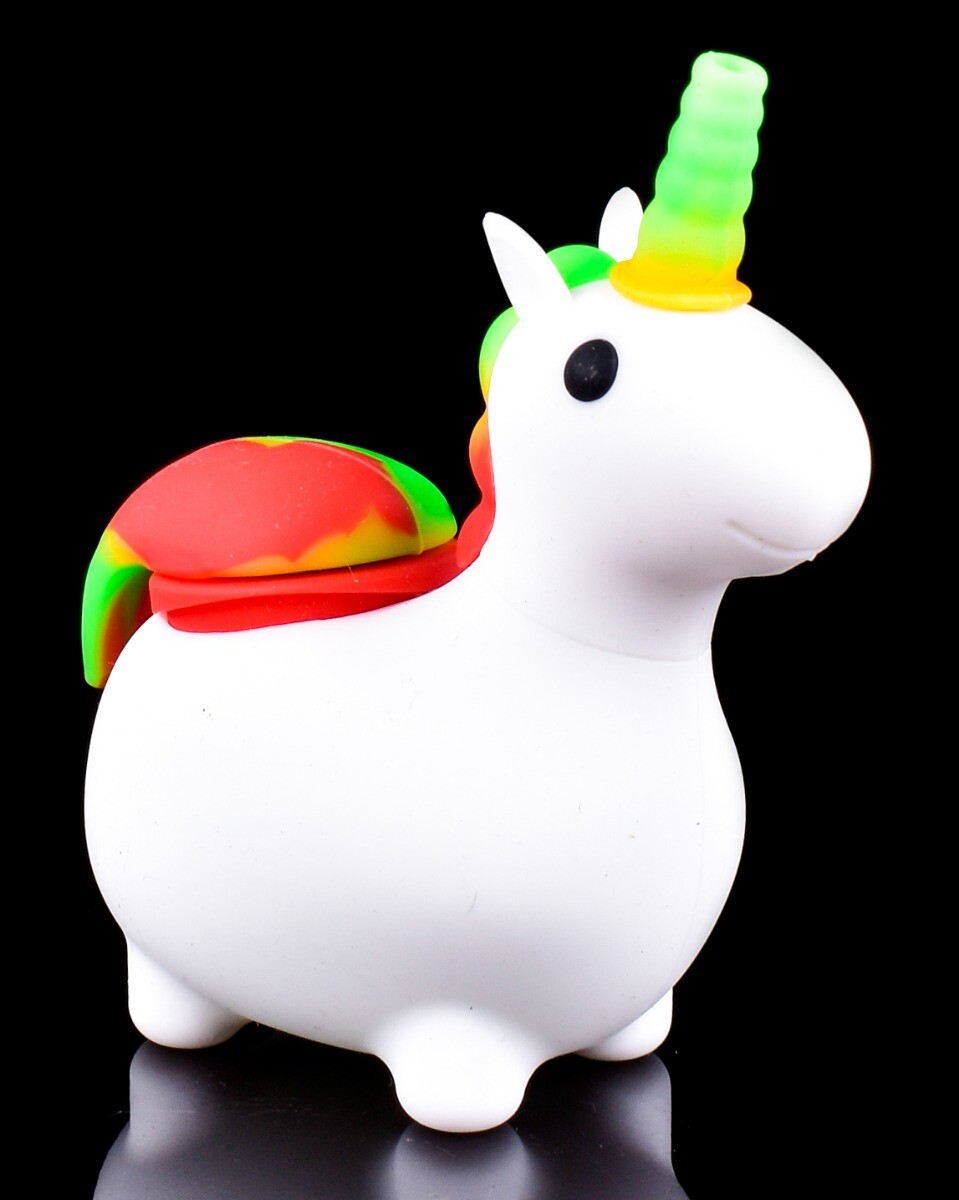 CUTE Bong MINI Glass Water Pipe Silicone Bong WHITE Bongs Girly Bong *USA*