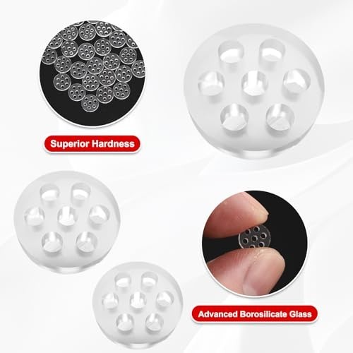 8mm Glass Screens 7 Holes 30 Pack Transparent High Borosilicate Glass Sieves