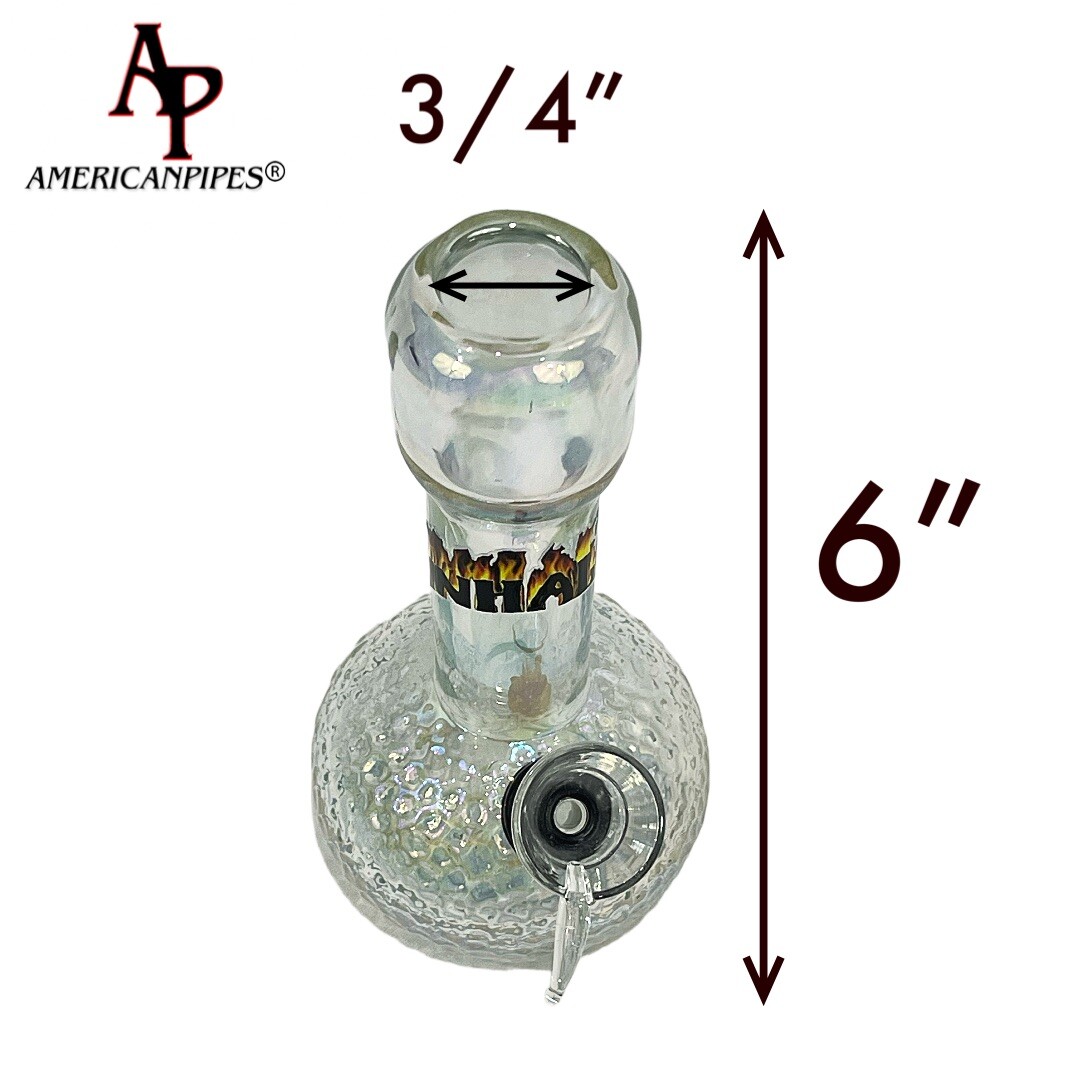 6” Little Bubble Water Pipe/ Heavy Soft glass Pipes By INHALE & AmericanPipes