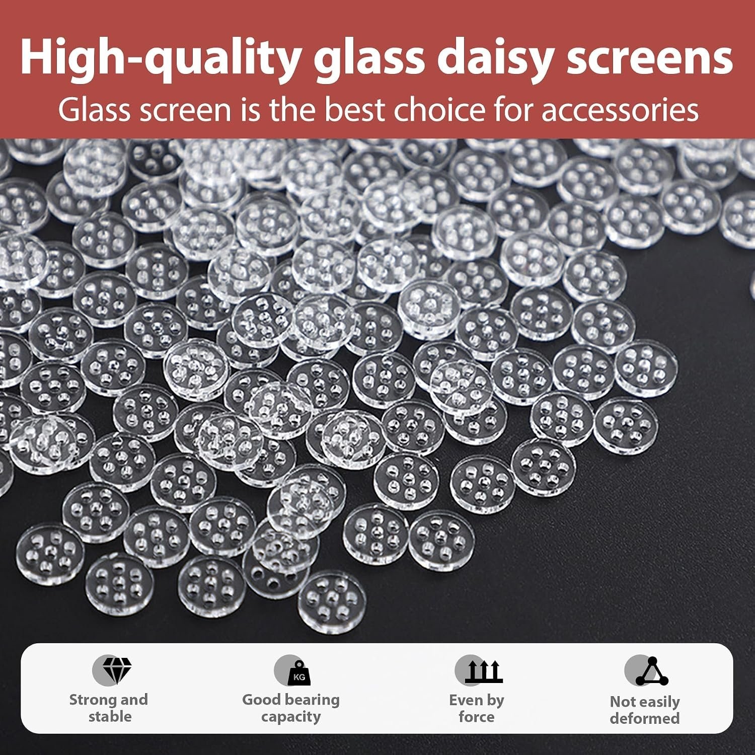 High Borosilicate Glass Screens 50 Pack 8mm Reusable with Storage Container