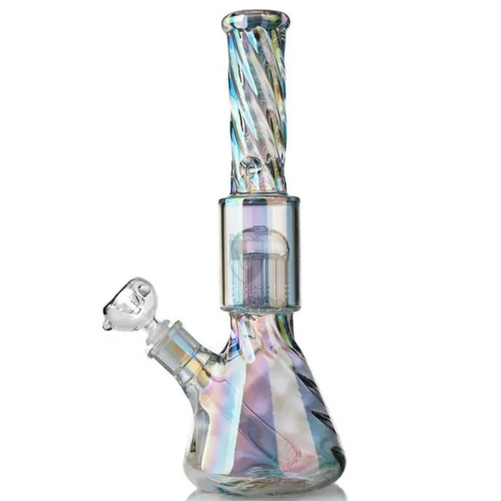 Tall Beaker 12“ bong Glass Water pipe tree Branched Smoking Recycler 14MM bowl