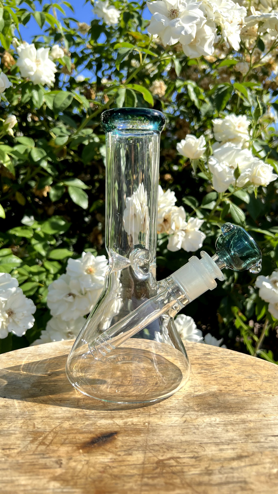 8&Prime; Teal Beaker Bong Thick Glass W/ Free Glass Bowl and Downstem Hookah Silicone