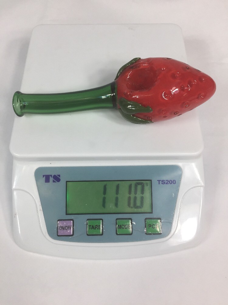 NEW USA TOBACCO SMOKING BLOWN GLASS STRAWBERRY RED GREEN SPOON SB1678 HOOKAH