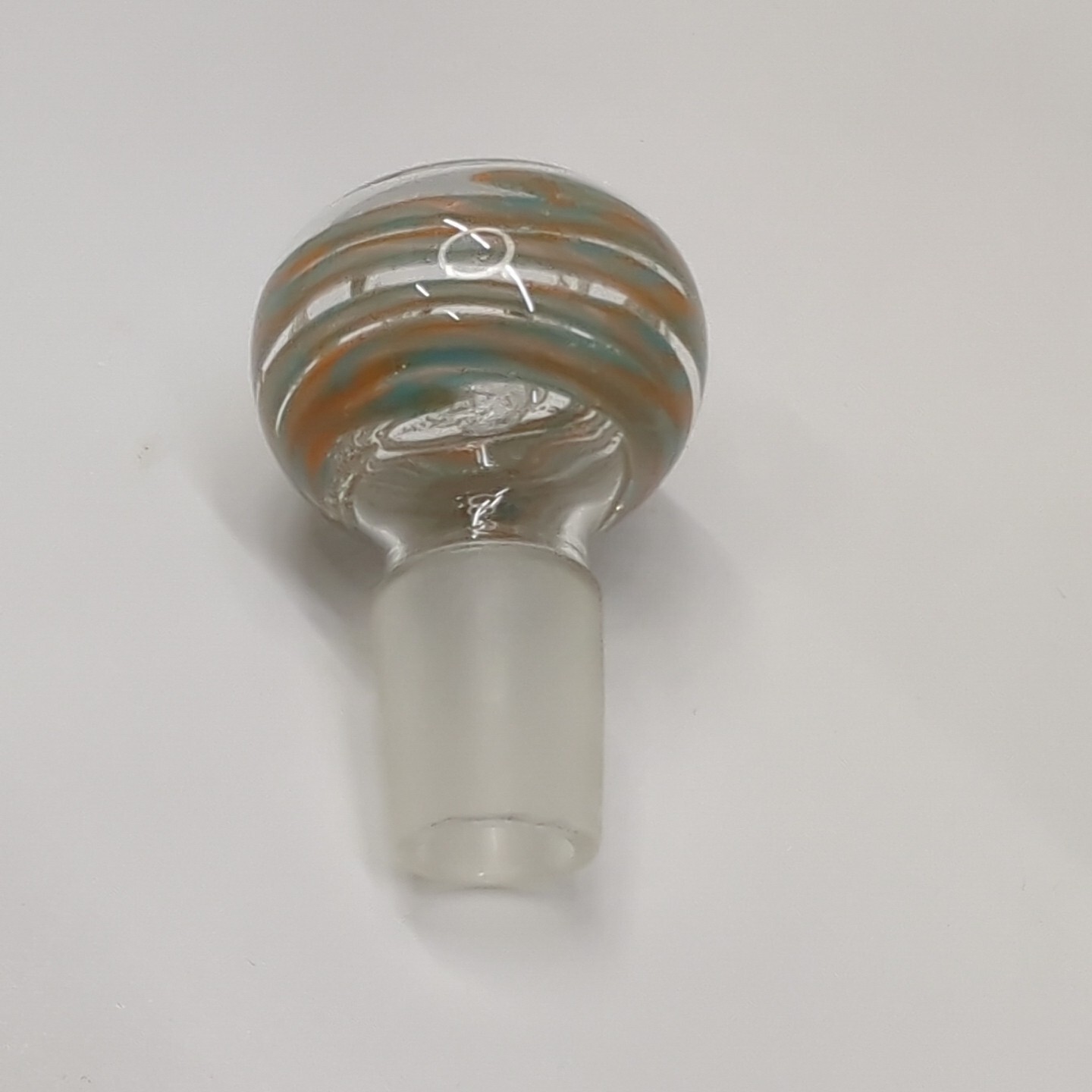 18mm Male Blue & Orange Glass Tobacco Water Pipe Bubble Bowl Replacement Piece