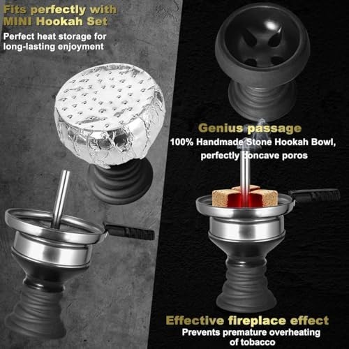 Portable Mini Hookah Set – Complete Shisha Kit with Travel Case, Glass Bowl & 10