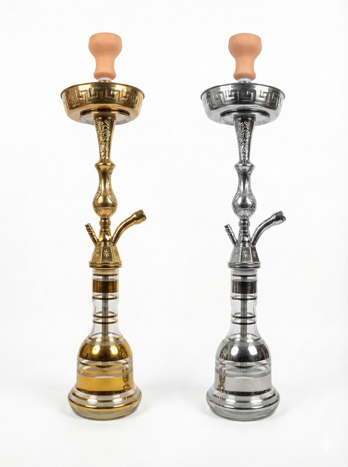 Egyptian Portable Single Hose Hookah | Metal Shisha Set | Glass Base | Premium.