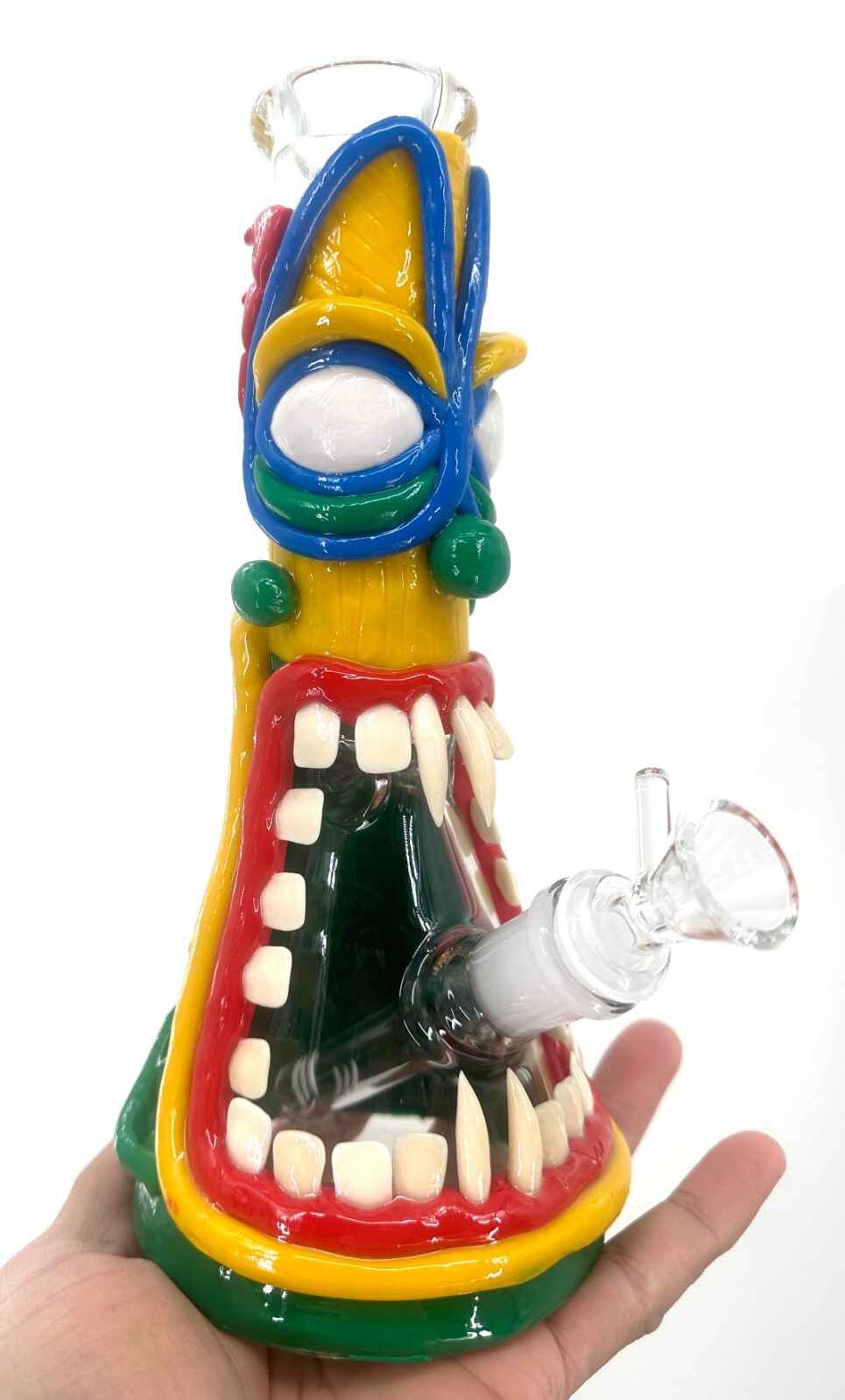 10&Prime; 3D Glass Bongs Smoking Glass Water Pipe with 14mm catcher