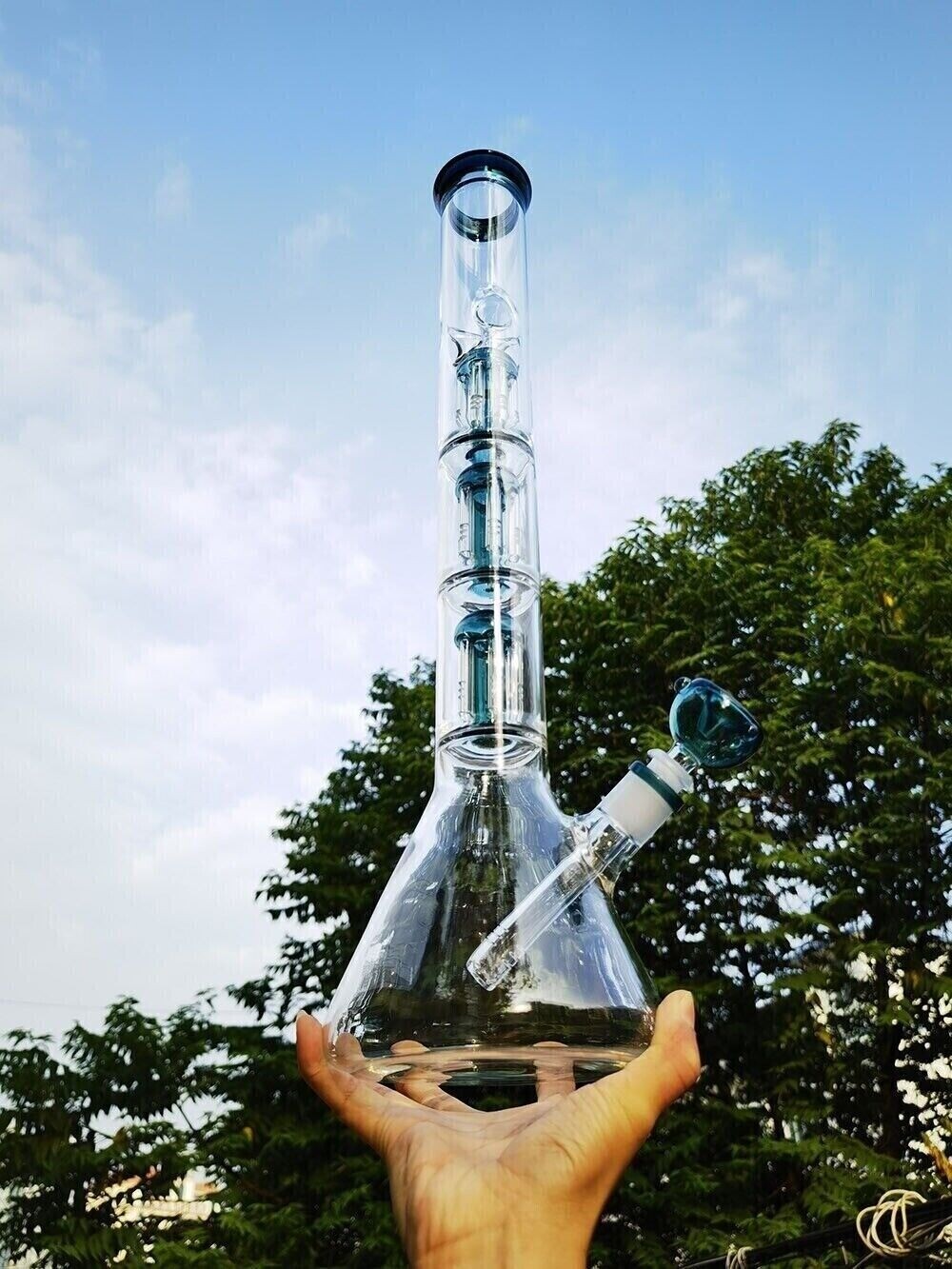 50cm Smoking Hookah Water Pipe Glass Bong Bubbler Hand Pipes Percolator Bongs