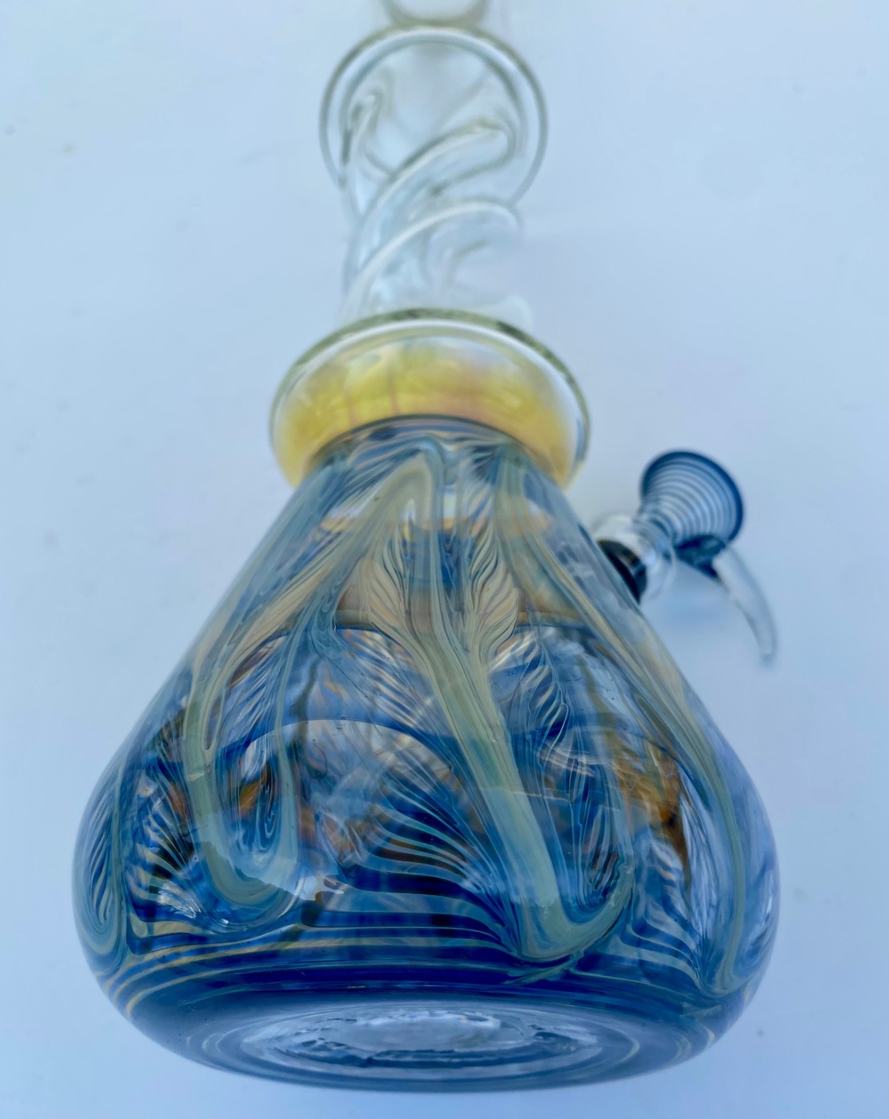 Glass Water Pipe 13” Tall & 1.5” diameter with 9mm Pull Bowl