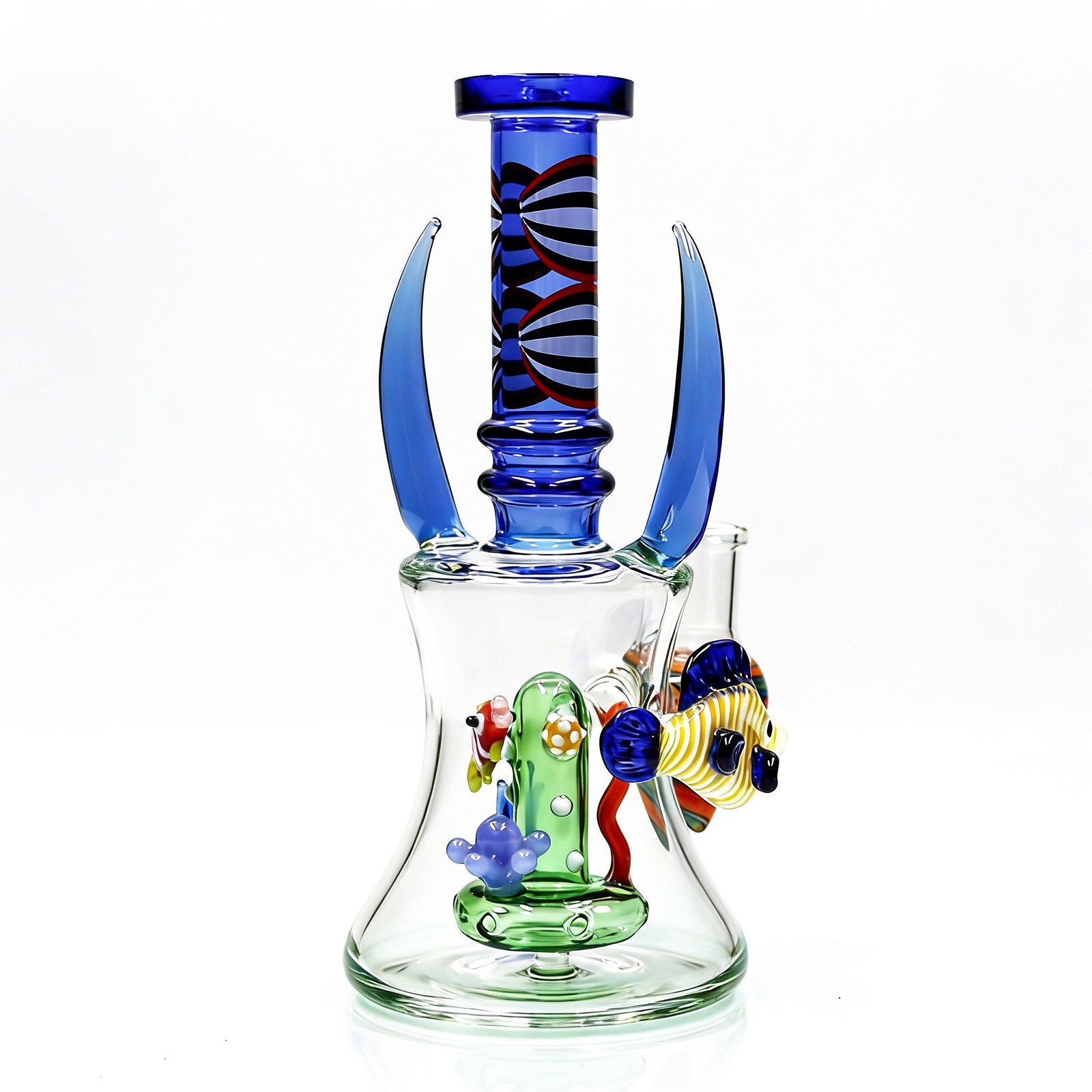 7INCH Glass Bong and Water Pipes Tobacco Smoking Perc Fish Bongs W/ 14mm bowl