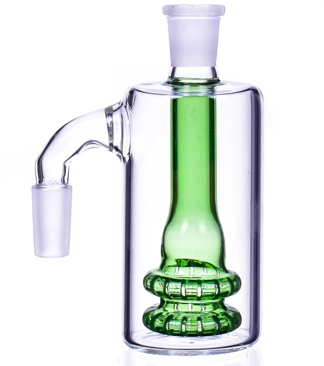14MM THICK 5&Prime; Ash Catcher UFO Unique BONG Green COOL Hookah 90° ANGLE *USA*
