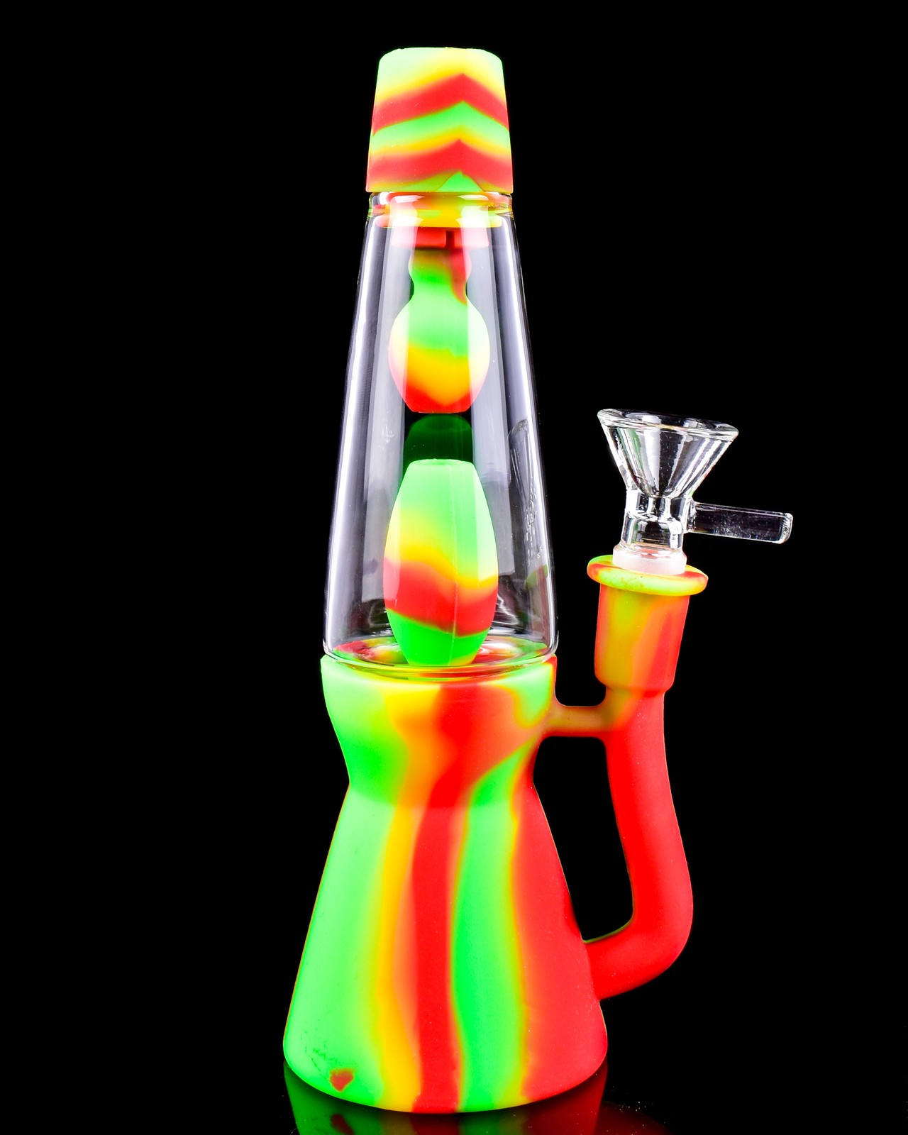 8&Prime; LAVA LAMP BONG Portable Silicone Bongs Glass Water Pipe HYBRID Bubbler *USA*